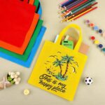 A stack of 25 Aneco non-woven party favor bags in assorted rainbow colors: red, orange, yellow, green, and blue.