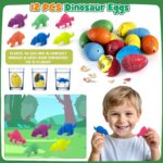 A complete KELENO 146-piece dinosaur party favor set with goodie bags, crafts, and toys for kids' birthdays.