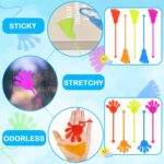A colorful assortment of 20 individually wrapped sticky hands and feet in red, rose, green, orange, and blue.