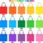 A colorful assortment of 30 MIMIND non-woven party gift bags with handles, showcasing 15 different bright colors.